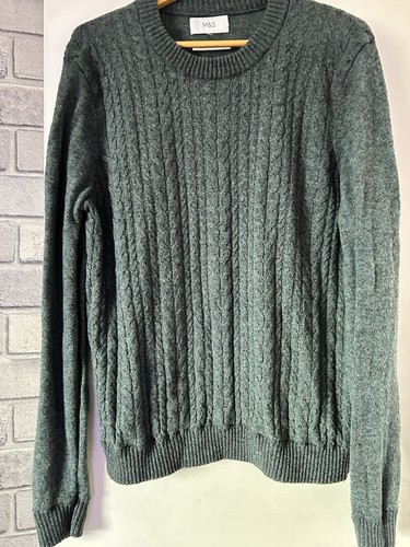 Mens green soft cable - mens,