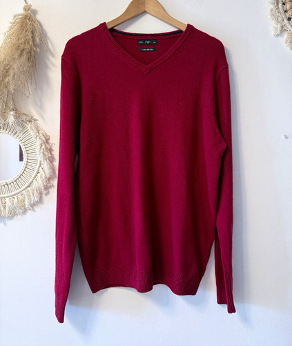 Men lambswool burgundy - f&f, men's