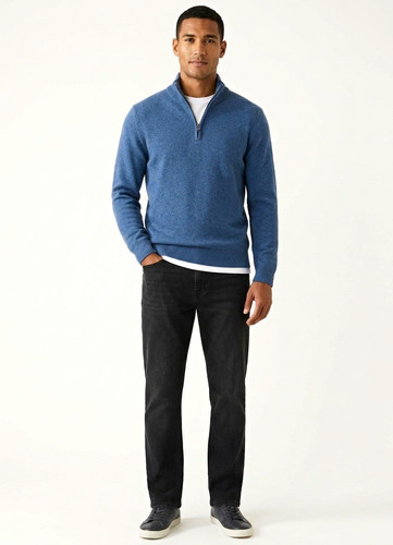 Men lambswool blend 1 - lambswool, 1/4