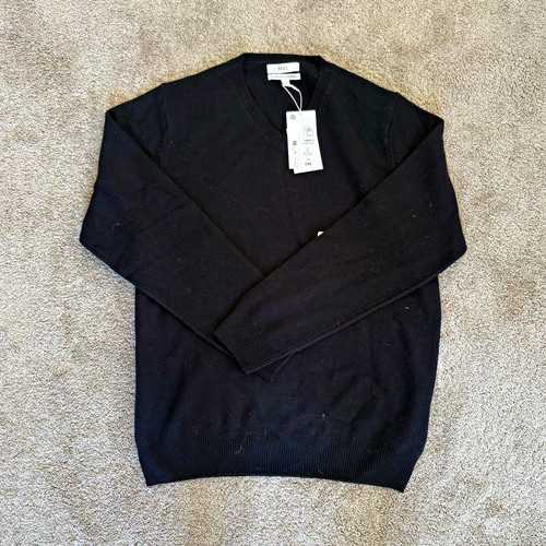 Men black lambswool knit - men's,