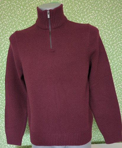 Lambswool blend half - half, zip