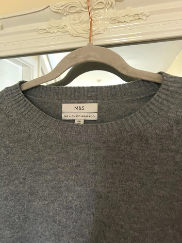 Lambswool grey crew neck - m&s,