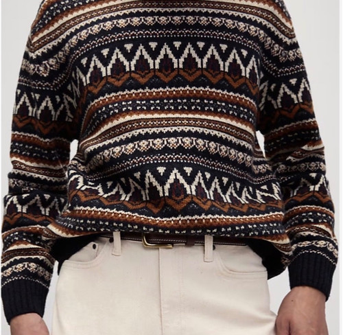 Mens navy mix fair isle - m&s,