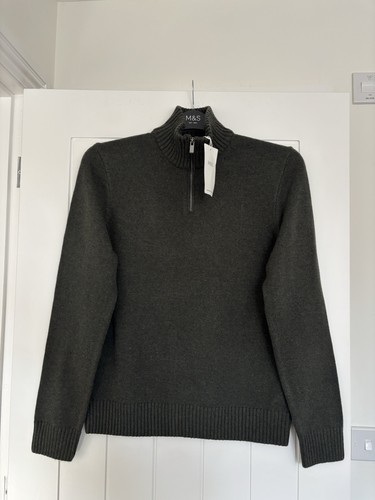 Mens lambswool blend khaki - lambswool,